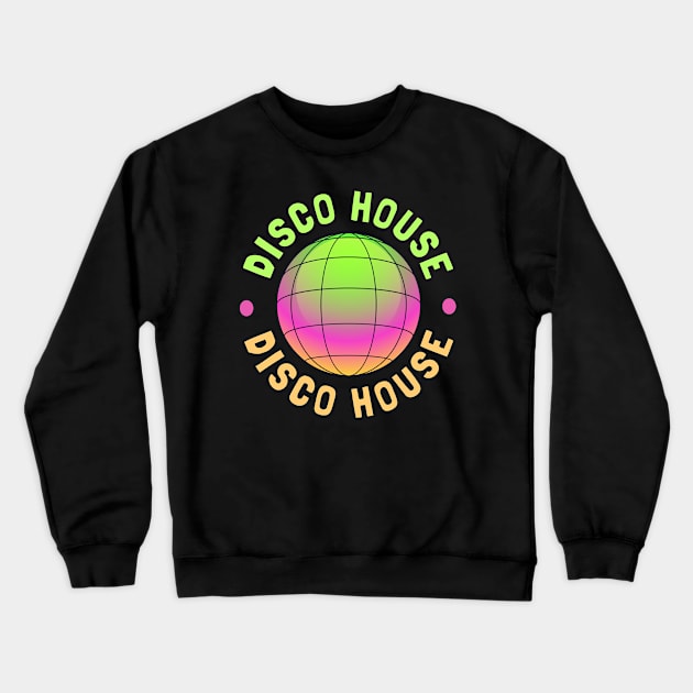 DISCO HOUSE - Limey Disco Balls Crewneck Sweatshirt by DISCOTHREADZ 